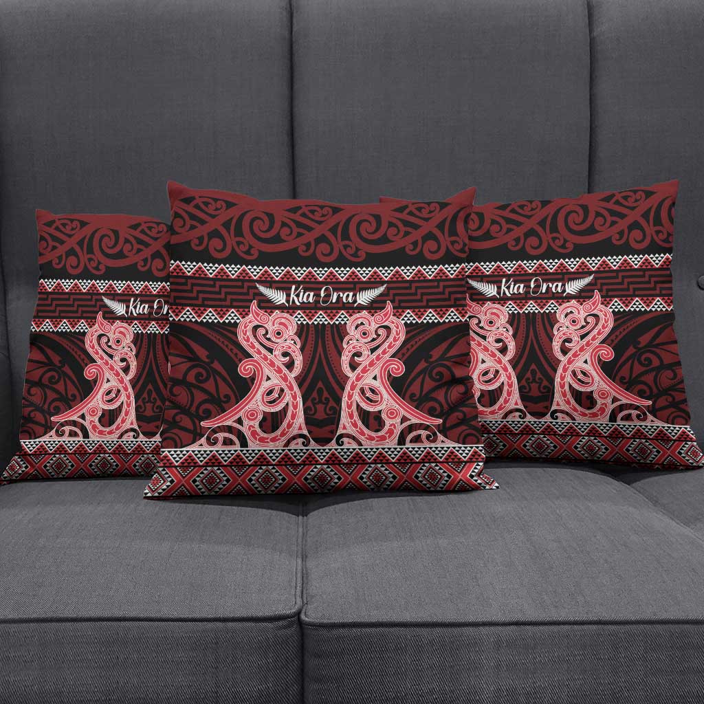 Kia Ora New Zealand Pillow Cover Maori Language Week Whero Taniko Motif LT14 - Polynesian Pride