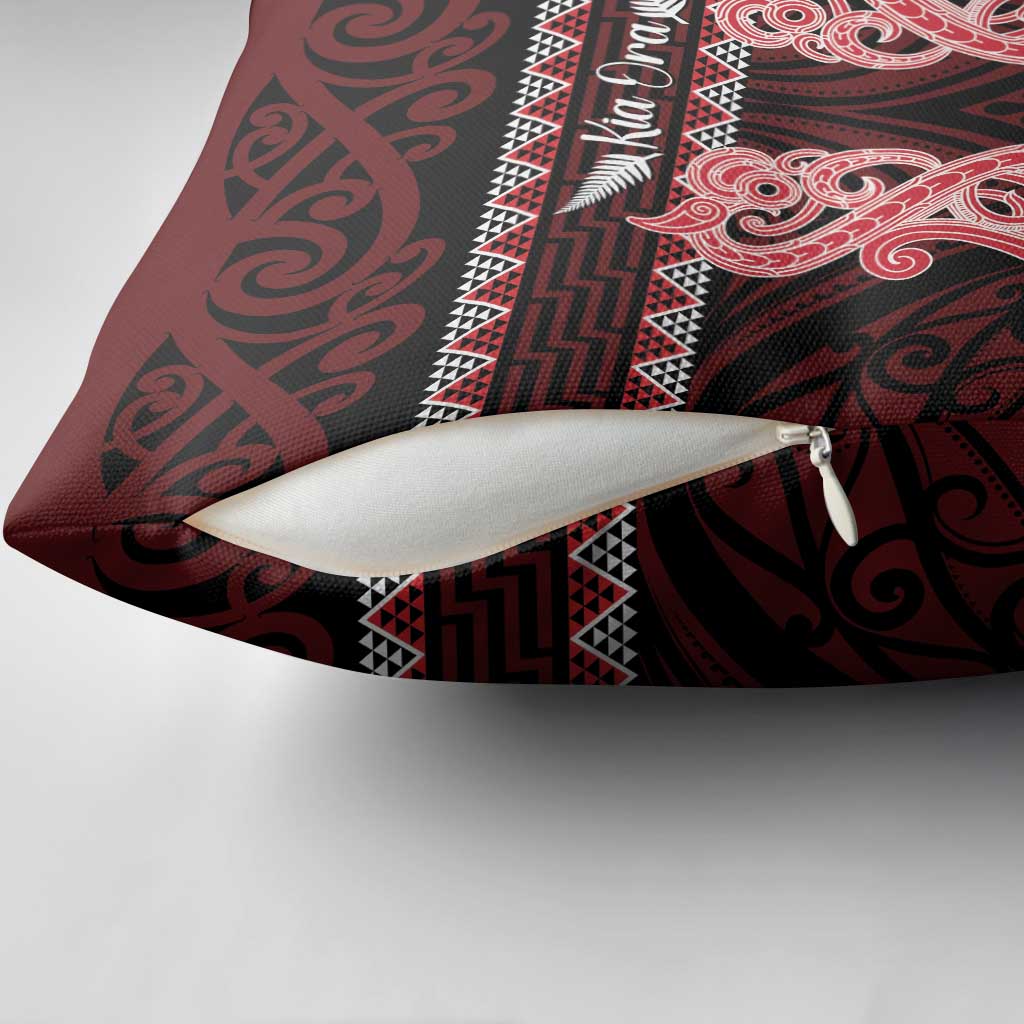 Kia Ora New Zealand Pillow Cover Maori Language Week Whero Taniko Motif LT14 - Polynesian Pride
