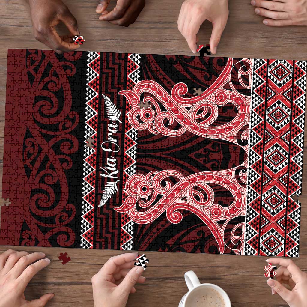 Kia Ora New Zealand Puzzle Maori Language Week Whero Taniko Motif - Polynesian Pride