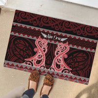 Kia Ora New Zealand Rubber Doormat Maori Language Week Whero Taniko Motif - Polynesian Pride