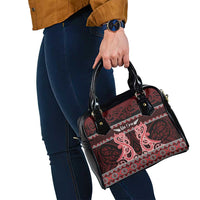 Kia Ora New Zealand Shoulder Handbag Maori Language Week Whero Taniko Motif - Polynesian Pride