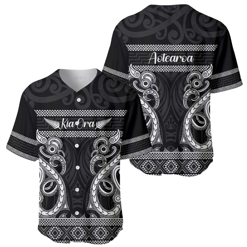 Kia Ora New Zealand Baseball Jersey Maori Language Week Pango Taniko Motif - Polynesian Pride