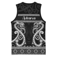 Kia Ora New Zealand Basketball Jersey Maori Language Week Pango Taniko Motif - Polynesian Pride