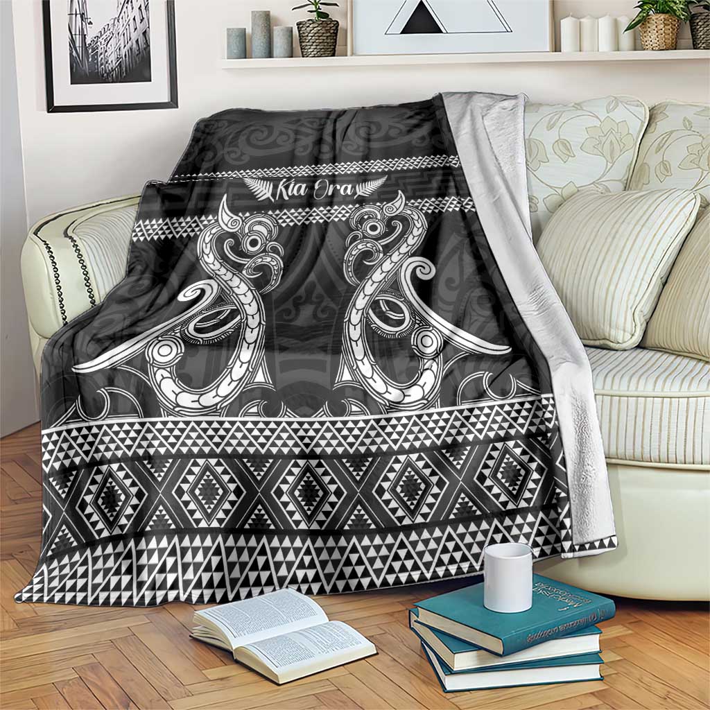 Kia Ora New Zealand Blanket Maori Language Week Pango Taniko Motif - Polynesian Pride