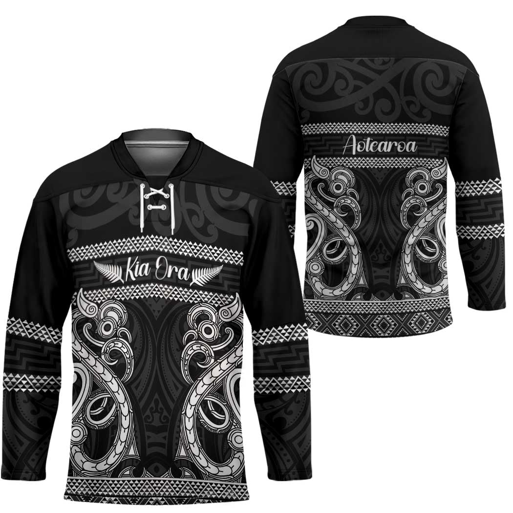 Kia Ora New Zealand Hockey Jersey Maori Language Week Pango Taniko Motif - Polynesian Pride
