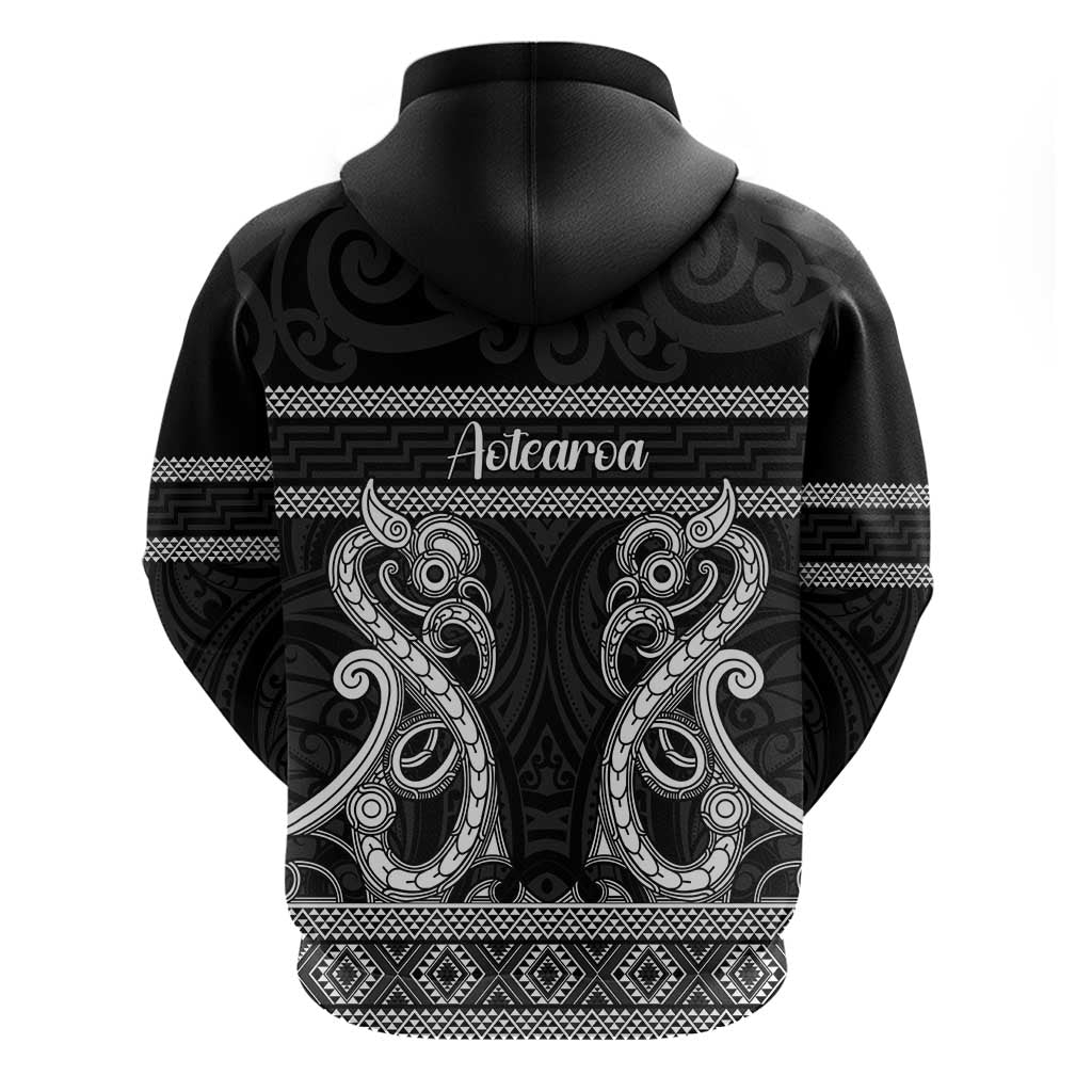 Kia Ora New Zealand Hoodie Maori Language Week Pango Taniko Motif - Polynesian Pride