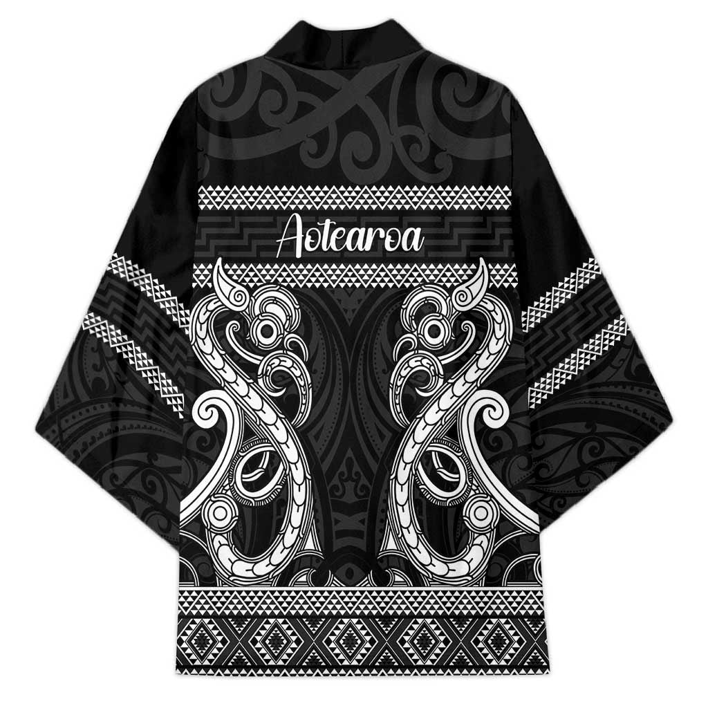 Kia Ora New Zealand Kimono Maori Language Week Pango Taniko Motif - Polynesian Pride