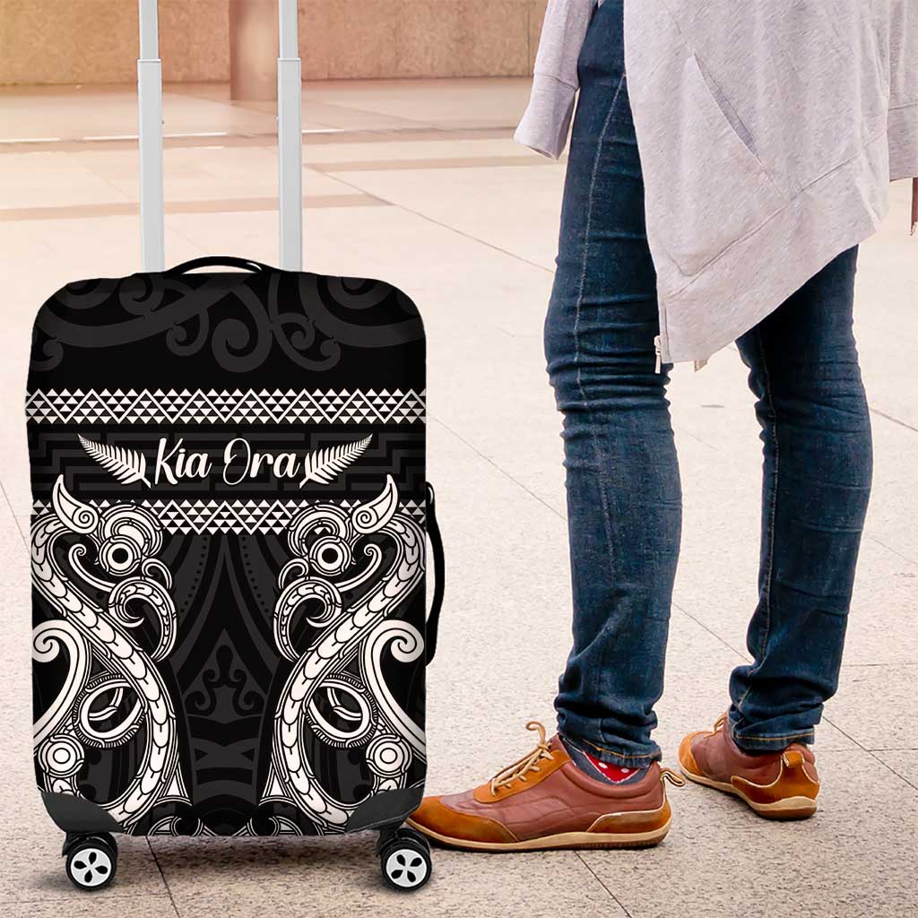 Kia Ora New Zealand Luggage Cover Maori Language Week Pango Taniko Motif - Polynesian Pride