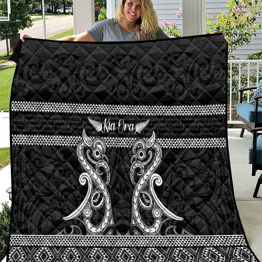 Kia Ora New Zealand Quilt Maori Language Week Pango Taniko Motif - Polynesian Pride