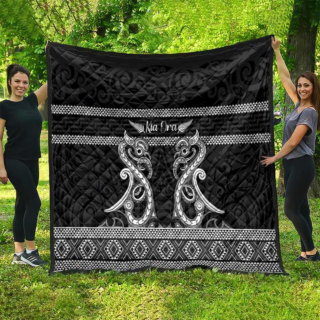 Kia Ora New Zealand Quilt Maori Language Week Pango Taniko Motif - Polynesian Pride