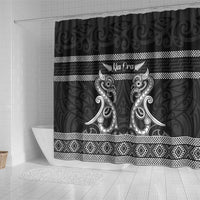 Kia Ora New Zealand Shower Curtain Maori Language Week Pango Taniko Motif LT14 - Polynesian Pride