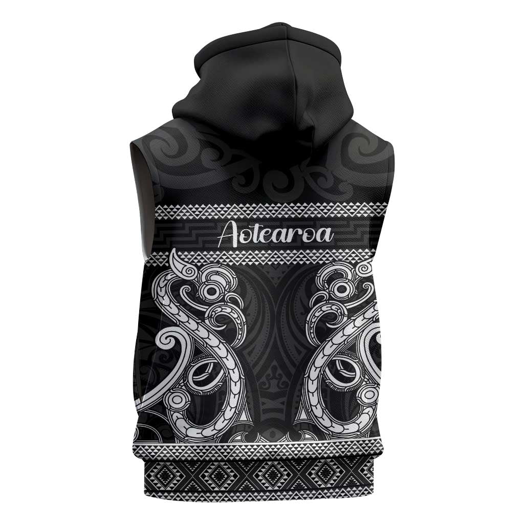 Kia Ora New Zealand Sleeveless Zip Hoodie Maori Language Week Pango Taniko Motif LT14 - Polynesian Pride