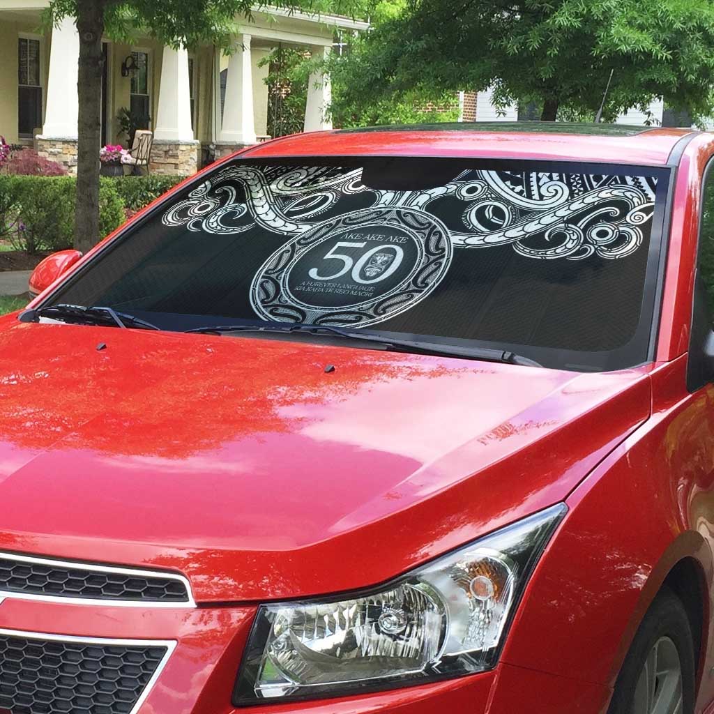Kia Kaha Te Reo Maori New Zealand Auto Sun Shade 50th Anniversary Ake Ake Ake - Polynesian Pride