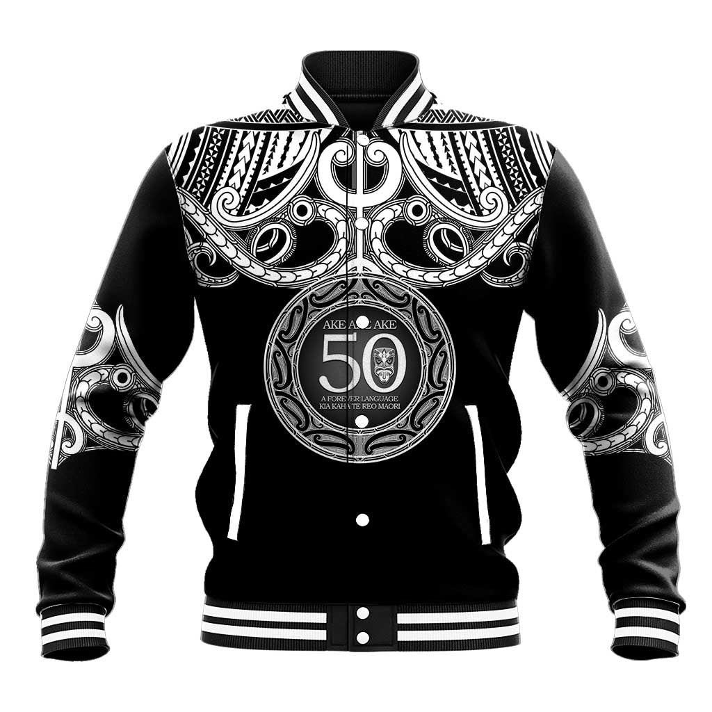 Kia Kaha Te Reo Maori New Zealand Baseball Jacket 50th Anniversary Ake Ake Ake - Polynesian Pride