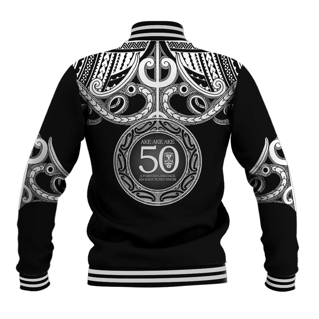Kia Kaha Te Reo Maori New Zealand Baseball Jacket 50th Anniversary Ake Ake Ake - Polynesian Pride