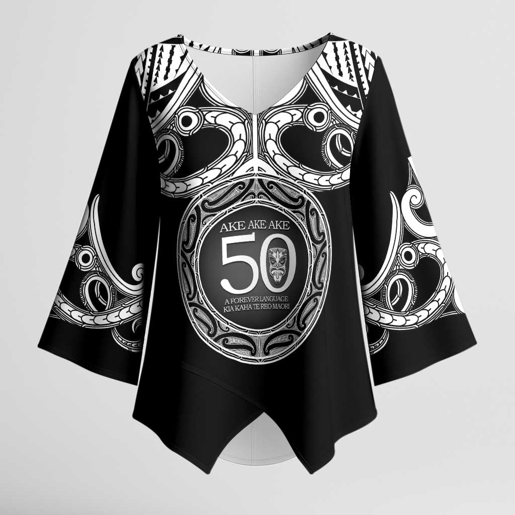 Kia Kaha Te Reo Maori New Zealand Kimono Sleeve Blouse 50th Anniversary Ake Ake Ake - Polynesian Pride