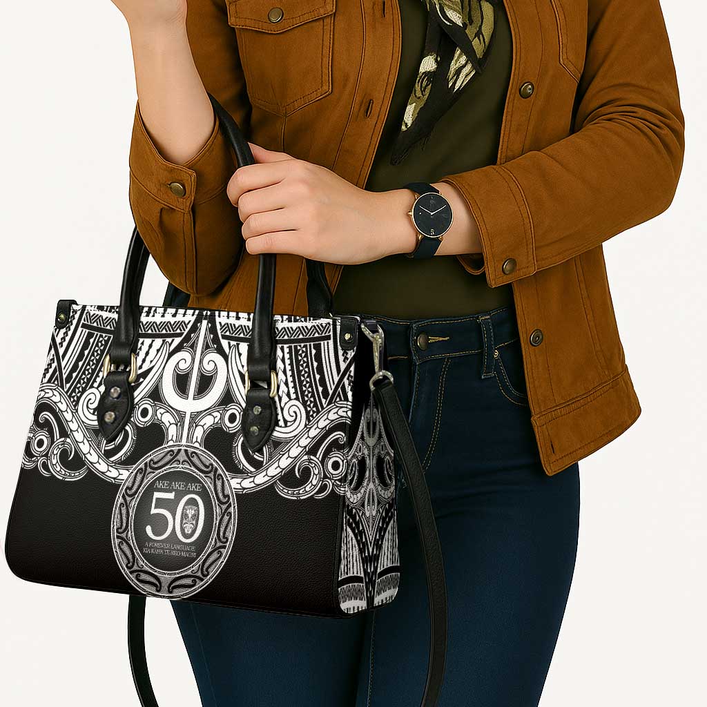 Kia Kaha Te Reo Maori New Zealand Leather Bag 50th Anniversary Ake Ake Ake - Polynesian Pride