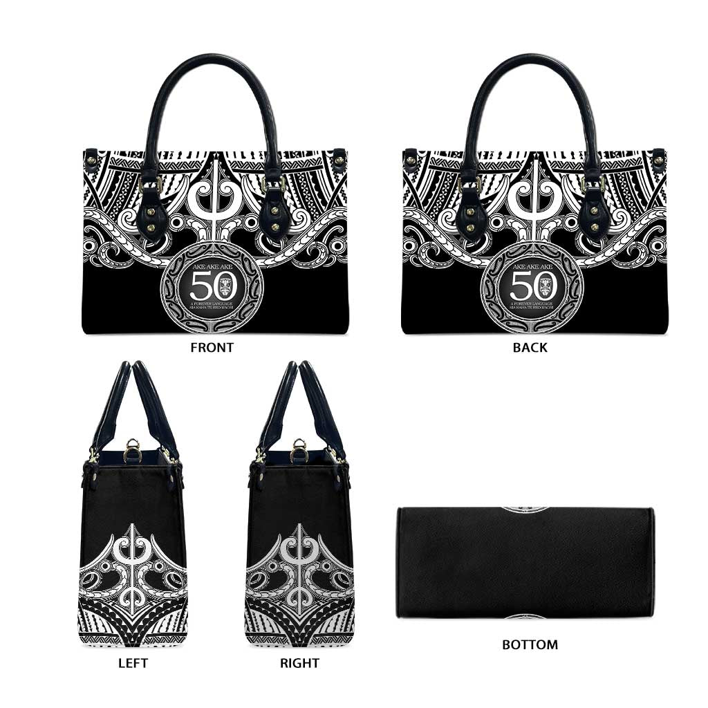Kia Kaha Te Reo Maori New Zealand Leather Bag 50th Anniversary Ake Ake Ake - Polynesian Pride