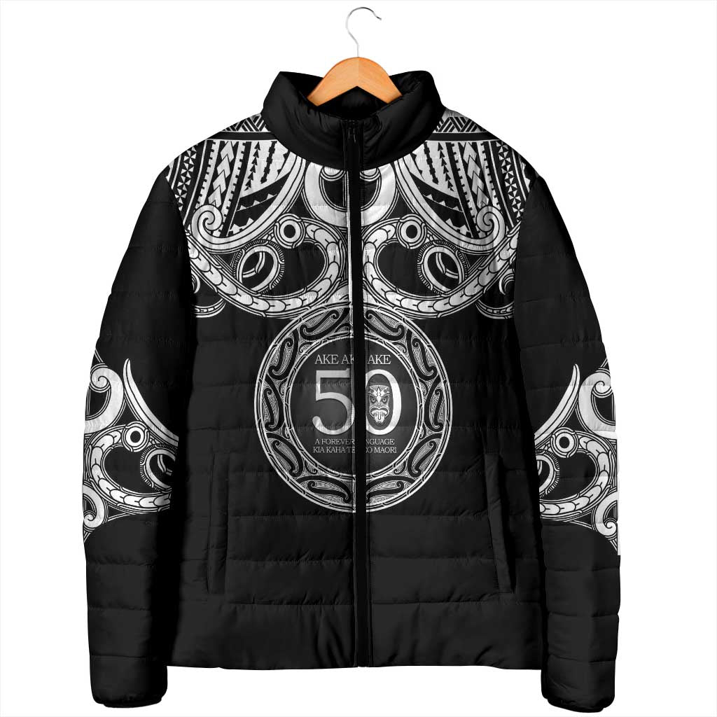 Kia Kaha Te Reo Maori New Zealand Padded Jacket 50th Anniversary Ake Ake Ake - Polynesian Pride