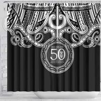 Kia Kaha Te Reo Maori New Zealand Shower Curtain 50th Anniversary Ake Ake Ake LT14 - Polynesian Pride