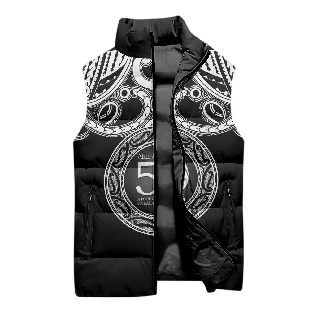 Kia Kaha Te Reo Maori New Zealand Sleeveless Puffer Jacket 50th Anniversary Ake Ake Ake - Polynesian Pride