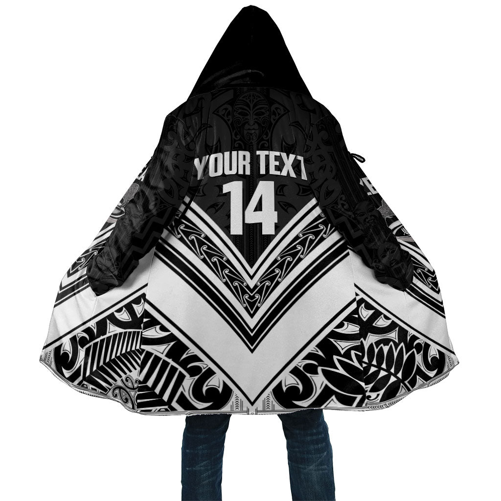 New Zealand Silver Fern Rugby Custom Cloak Go Wheel Kiwi Maori Pattern LT14 Unisex White - Polynesian Pride