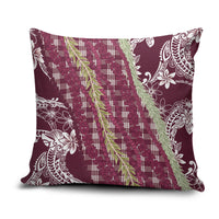 Burgundy Palaka Hawaii Leis Pillow Cover Hawaiian-plaid Elegant Tropical Vibes LT14 Burgundy - Polynesian Pride