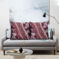 Burgundy Palaka Hawaii Leis Pillow Cover Hawaiian-plaid Elegant Tropical Vibes LT14 - Polynesian Pride
