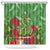 Kakapo New Zealand Christmas Shower Curtain Meri Kirihimete Pohutukawa - Green Color