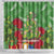 Kakapo New Zealand Christmas Shower Curtain Meri Kirihimete Pohutukawa - Green Color