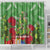 Kakapo New Zealand Christmas Shower Curtain Meri Kirihimete Pohutukawa - Green Color