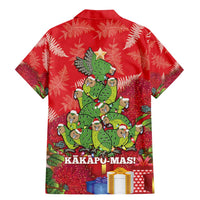 Kakapo New Zealand Christmas Family Matching Mermaid Dress and Hawaiian Shirt Meri Kirihimete Pohutukawa - Red Color