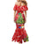 Kakapo New Zealand Christmas Mermaid Dress Meri Kirihimete Pohutukawa - Red Color