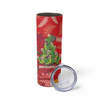 Kakapo New Zealand Christmas Skinny Tumbler Meri Kirihimete Pohutukawa - Red Color LT14 - Polynesian Pride