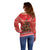 Kiwi New Zealand Christmas Off Shoulder Sweater Meri Kirihimete Silver Fern - Red Color