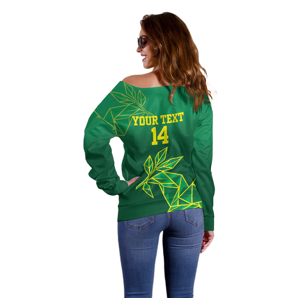Fiji Tailevu Rugby Custom Off Shoulder Sweater Warai Na Leqa LT14 - Polynesian Pride
