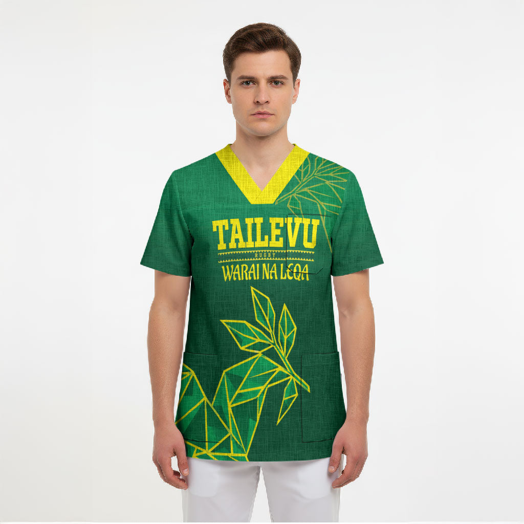 Fiji Tailevu Rugby Custom Scrub Top Warai Na Leqa LT14 - Polynesian Pride