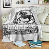 Fiji Nadroga Rugby Personalised Blanket Go Stallions Fijian Tapa LT14 White - Polynesian Pride