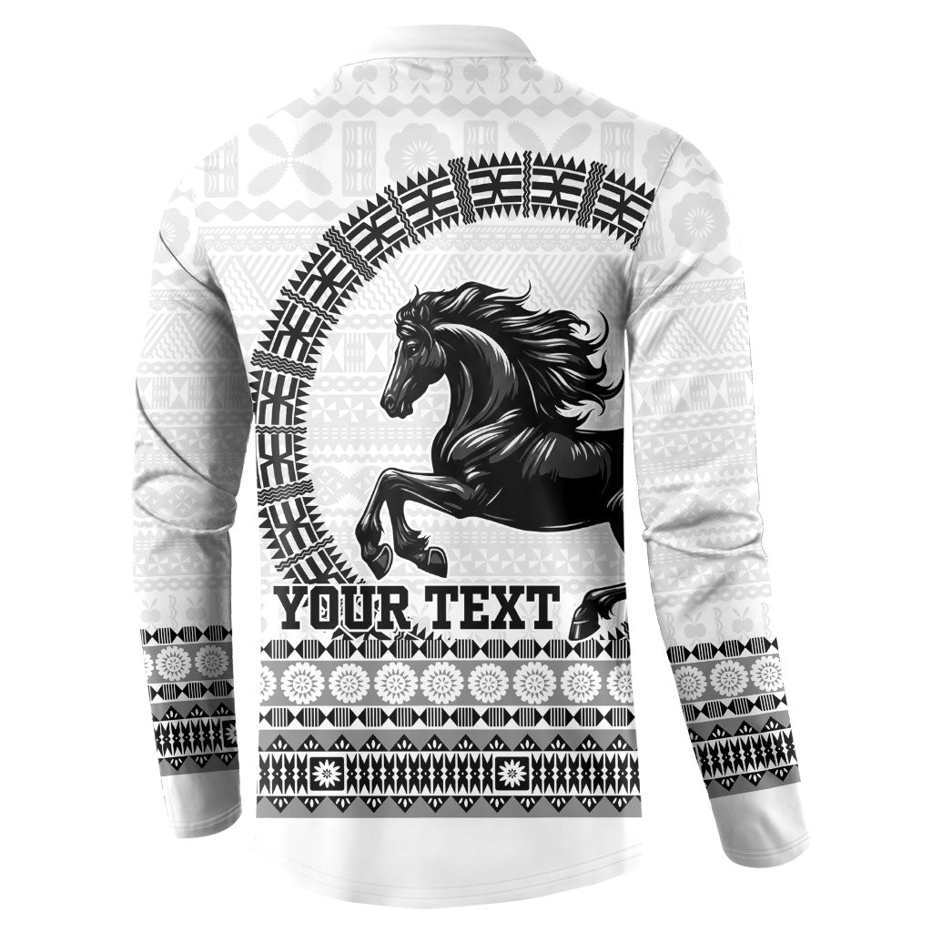 Fiji Nadroga Rugby Personalised Button Sweatshirt Go Stallions Fijian Tapa LT14 - Polynesian Pride