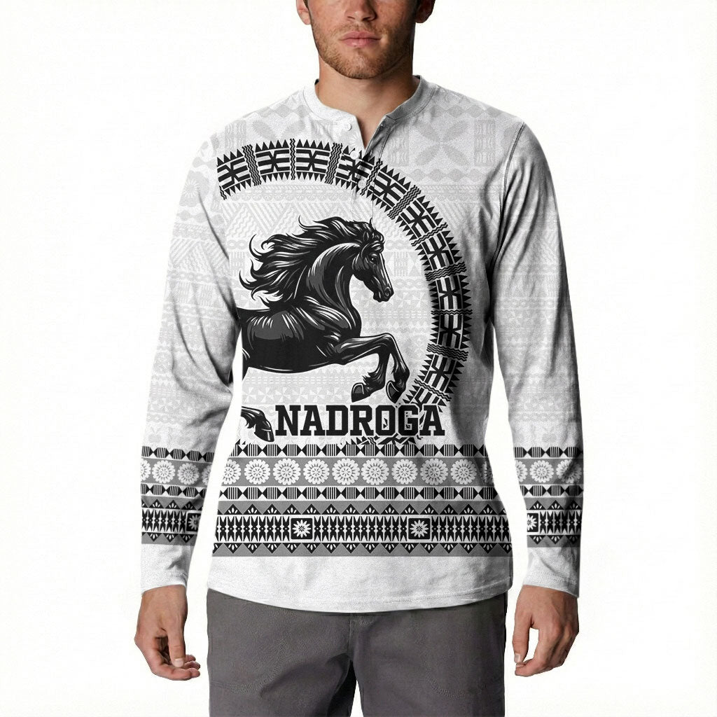 Fiji Nadroga Rugby Personalised Button Sweatshirt Go Stallions Fijian Tapa LT14 - Polynesian Pride