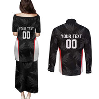 Custom New Zealand Silver Fern Softball Couples Matching Puletasi and Long Sleeve Button Shirt Go Aotearoa