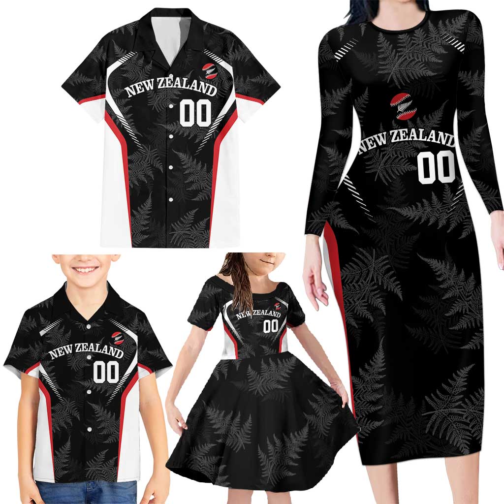 Custom New Zealand Silver Fern Softball Family Matching Long Sleeve Bodycon Dress and Hawaiian Shirt Go Aotearoa LT14 - Polynesian Pride