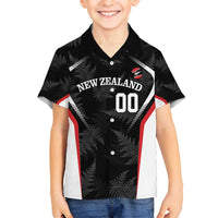 Custom New Zealand Silver Fern Softball Family Matching Summer Maxi Dress and Hawaiian Shirt Go Aotearoa LT14 Son's Shirt Black - Polynesian Pride