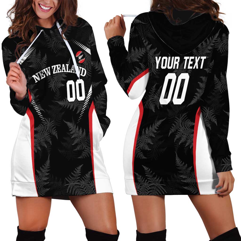 Custom New Zealand Silver Fern Softball Hoodie Dress Go Aotearoa LT14 - Polynesian Pride