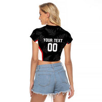 Custom New Zealand Silver Fern Softball Raglan Cropped T Shirt Go Aotearoa
