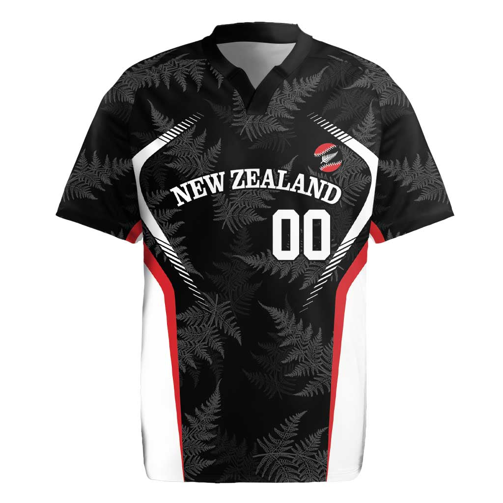 Custom New Zealand Silver Fern Softball Rugby Jersey Go Aotearoa LT14 Black - Polynesian Pride
