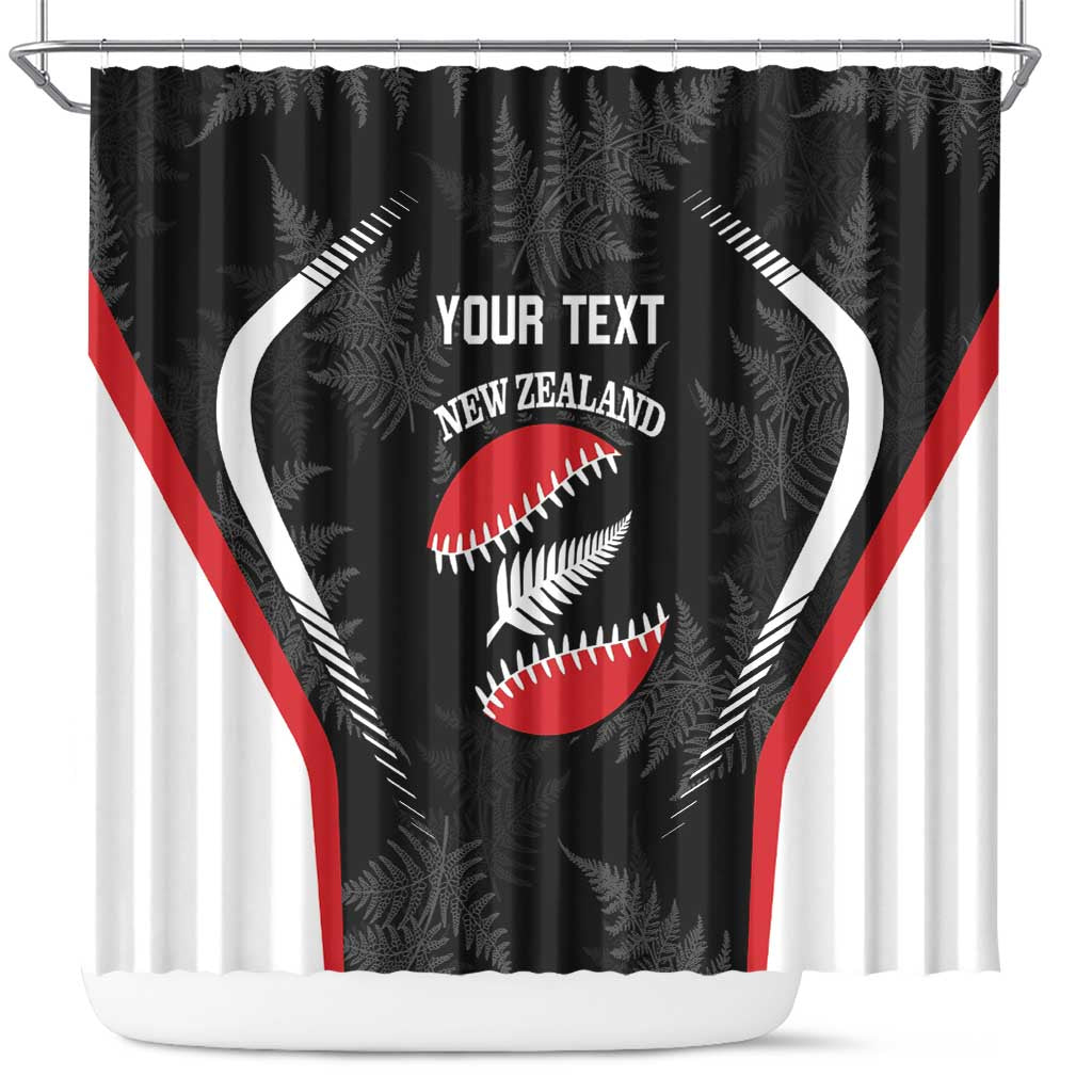 Custom New Zealand Silver Fern Softball Shower Curtain Go Aotearoa