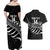 Custom Aotearoa Ice Hockey Couples Matching Off Shoulder Maxi Dress and Hawaiian Shirt NZ Tiki Mascot - Maori Pattern