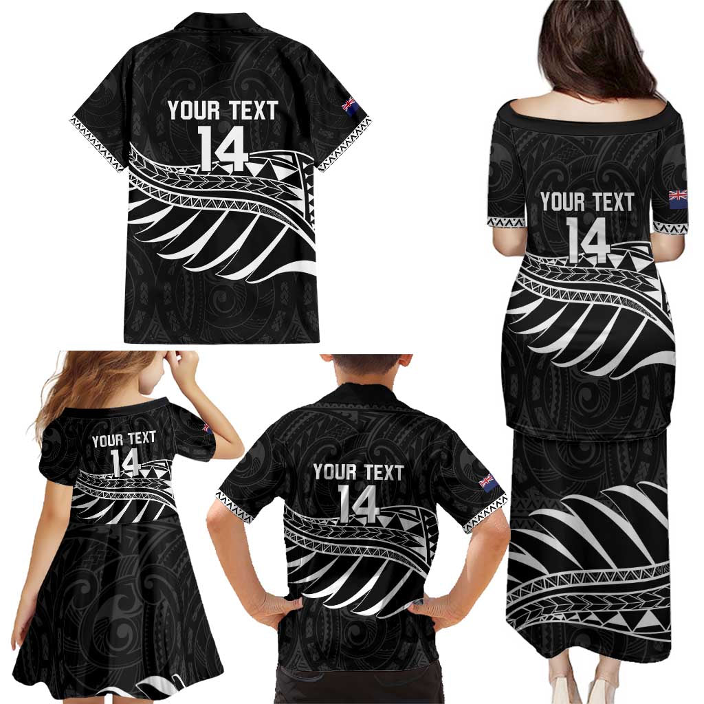 Custom Aotearoa Ice Hockey Family Matching Puletasi and Hawaiian Shirt NZ Tiki Mascot - Maori Pattern LT14 - Polynesian Pride