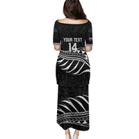 Custom Aotearoa Ice Hockey Family Matching Puletasi and Hawaiian Shirt NZ Tiki Mascot - Maori Pattern LT14 - Polynesian Pride